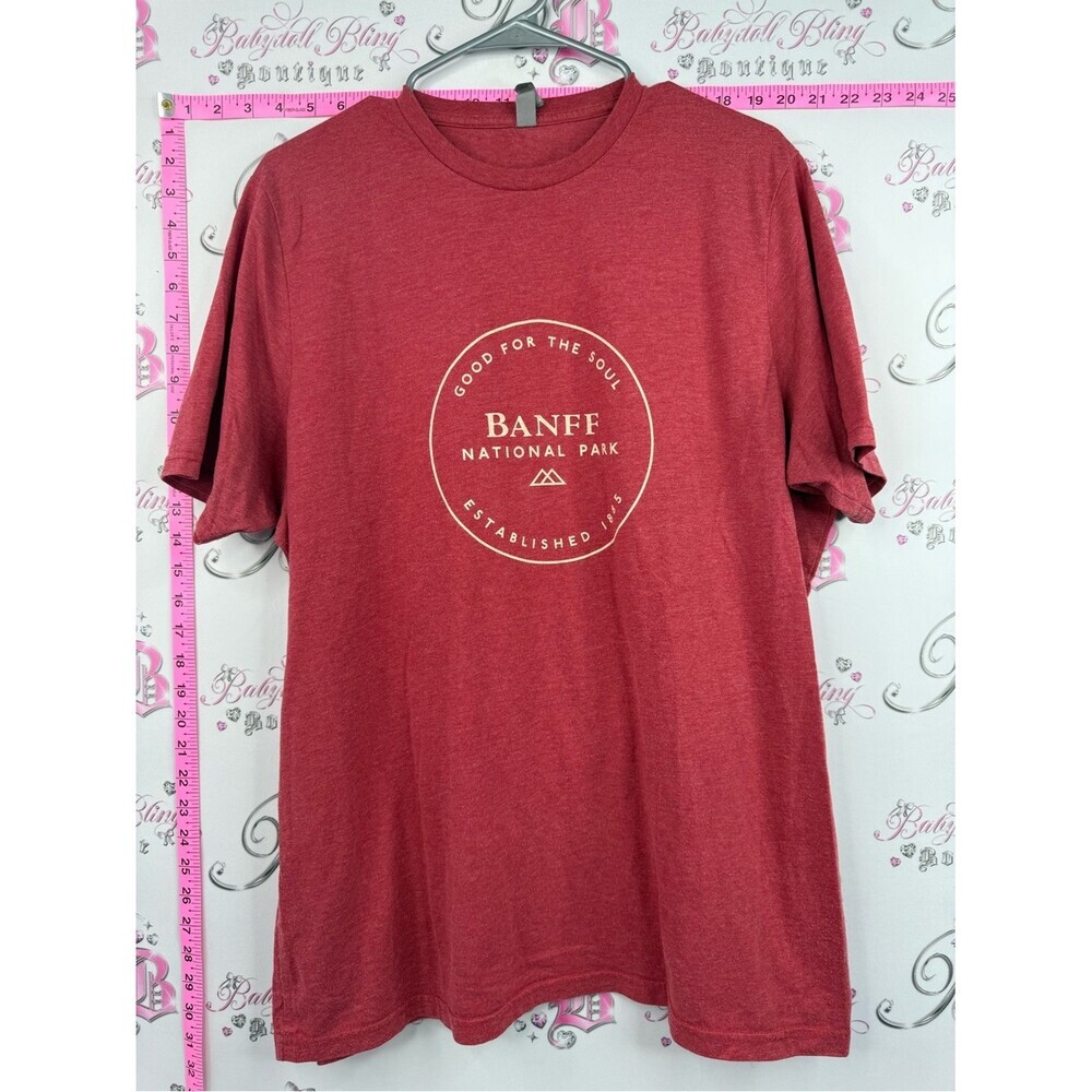 Mill Tex Banff National Park Logo Tee - Heather Red T-shirt top